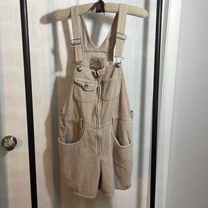 Express Beige Striped Women's Shorts